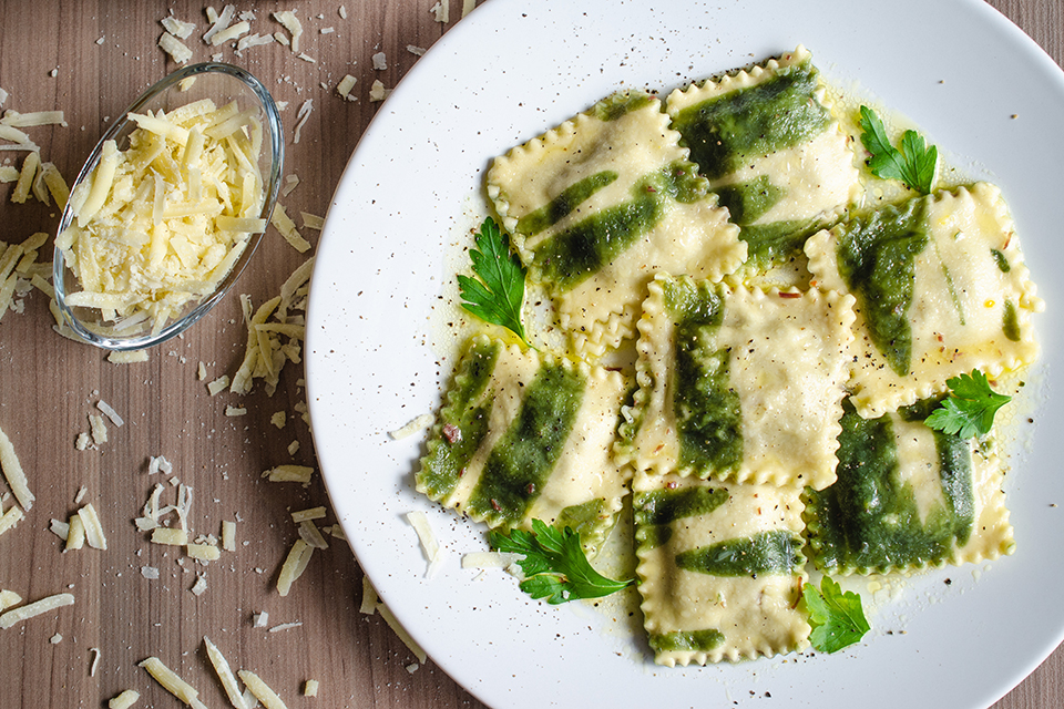 Raviolone de Carne Seca e Abóbora